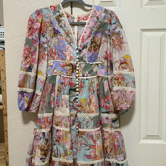 Zimmermann Floral Patchwork Mini Dress - Multicolor - Picture 2 of 7
